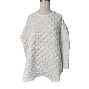 Tuckernuck Sport Tnuck White Quilted Pullover Size Medium/large